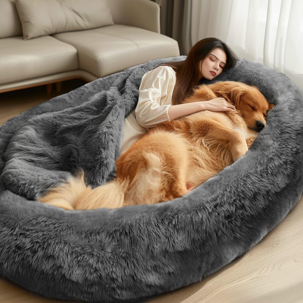 Human Dog Bed with Blanket